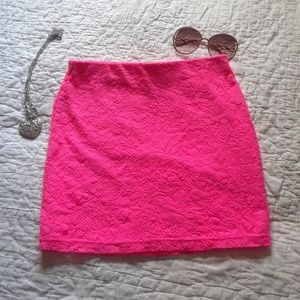 Hot pink mini skirt